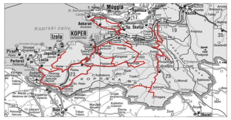 Vir: Zemljevid izdelan na podlagi podatkov razpoložljivega promocijskega materiala in vzorčnega preverjanja na terenu (za večjo sliko glej prilogo). Studio lan d.o.o. Koper, avgust 2005